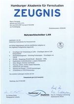 Zeugnis Netzwerktechniker/Lan - Hamburger Akademie für Fernstudien